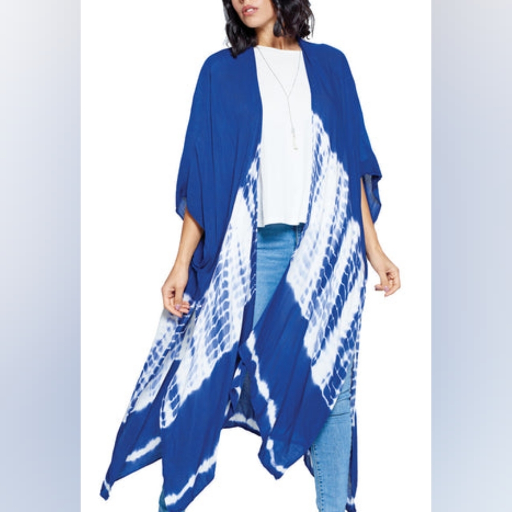 Yak & Yeti NWT Kimono tie dye wrap with side slits